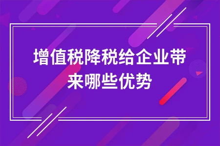 增值税降税给企业带来哪些优势