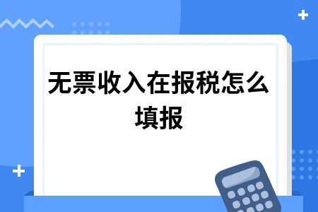 无票收入在报税怎么填报