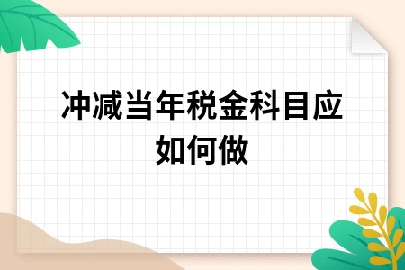 冲减当年税金科目应如何做