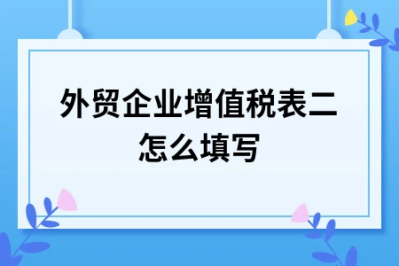 外贸企业增值税表二填写指南与关键栏次解析