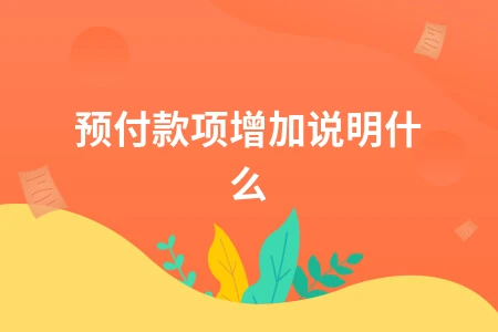 预付款项增加说明什么