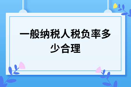 一般纳税人税负率多少合理