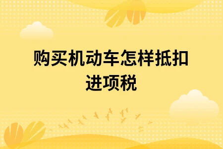 购买机动车怎样抵扣进项税