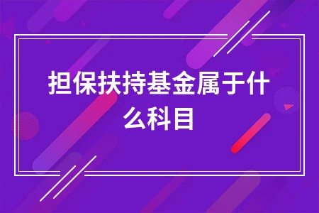 担保扶持基金会计科目解析及入账处理