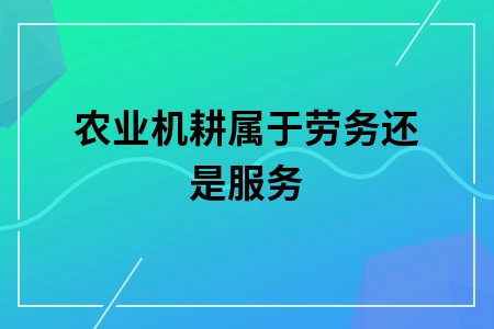 农业机耕属于劳务还是服务