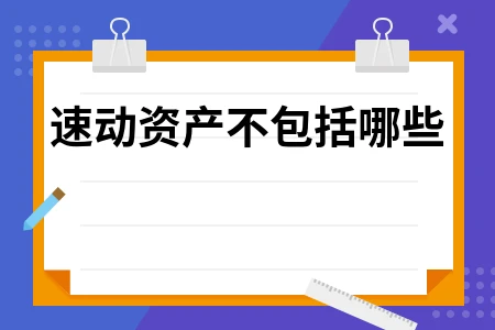 速动资产不包括哪些