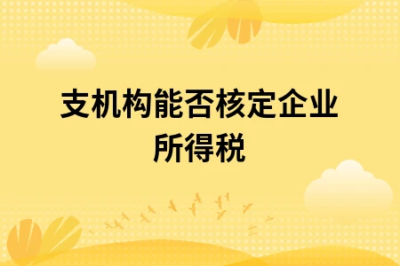 分支机构能否核定企业所得税