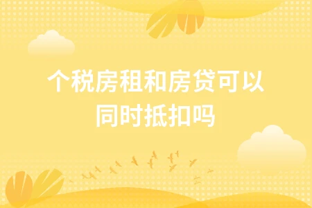 个税房租和房贷可以同时抵扣吗