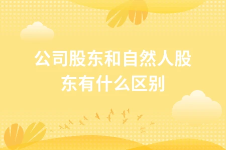 公司股东和自然人股东有什么区别