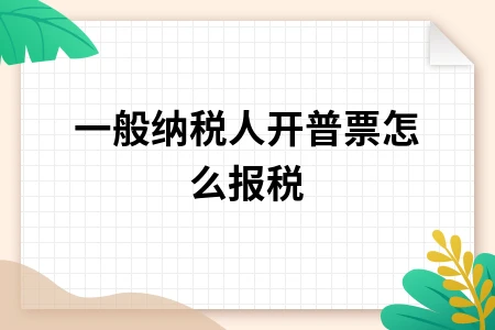 一般纳税人开普票怎么报税