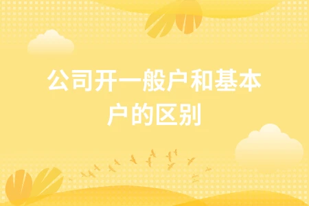 公司开一般户和基本户的区别