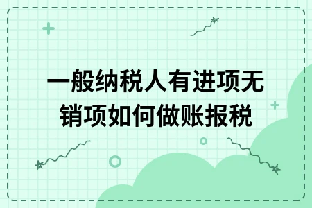 一般纳税人有进项无销项如何做账报税