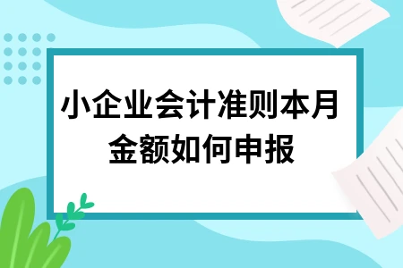 小企业会计准则本月金额如何申报