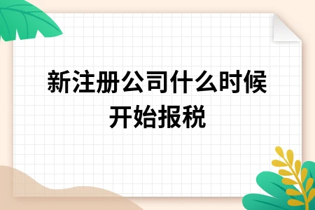 新注册公司什么时候开始报税