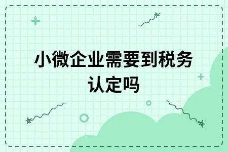 小微企业需要到税务认定吗