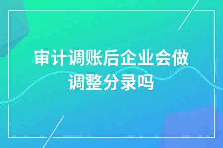 审计调账是否需要做分录及实操解析