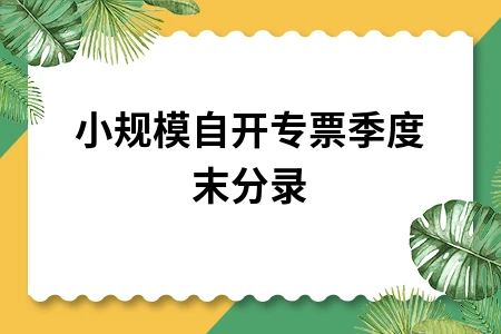 小规模纳税人自开专票季度分录及操作指南