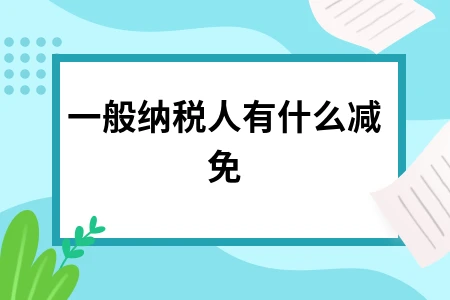 一般纳税人有什么减免