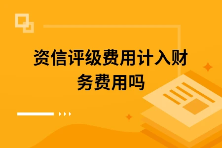 资信评级费用计入财务费用吗