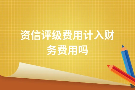 资信评级费用计入财务费用吗