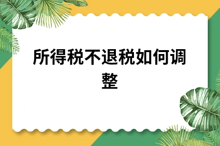 所得税不退税如何调整