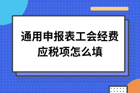 通用申报表工会经费应税项怎么填 通用申报表工会经费应税项怎么填