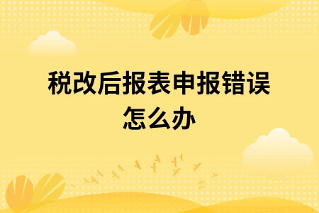 税改后报表申报错误怎么办 税改后报表申报错误怎么办