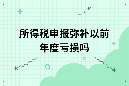 企业所得税申报如何弥补以前年度亏损？
