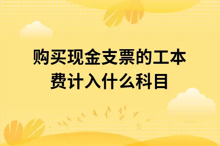 购买现金支票的工本费计入什么科目