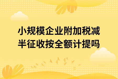 小规模企业附加税减半征收按全额计提吗