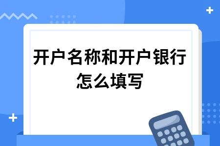 开户银行和开户名称如何正确填写及常见问题解析