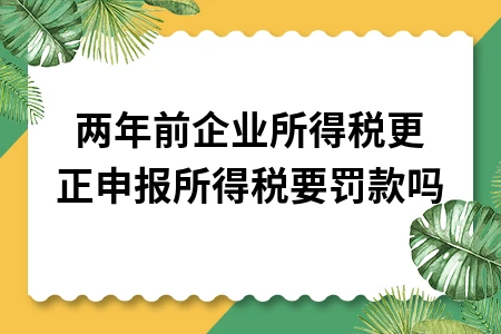 两年前企业所得税更正申报所得税要罚款吗