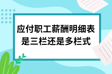 应付职工薪酬明细表是三栏还是多栏式