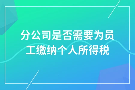 分公司是否需要为员工缴纳个人所得税具体如何判定