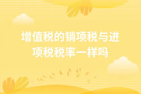 增值税的销项税与进项税税率一样吗