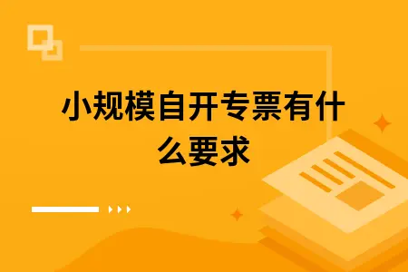 小规模自开专票有什么要求
