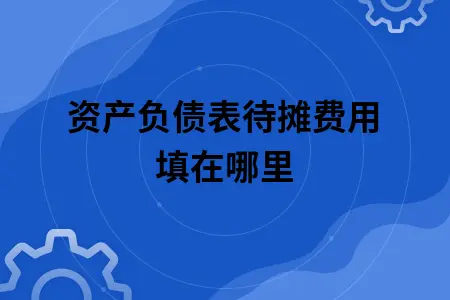 资产负债表待摊费用填在哪里 资产负债表待摊费用填在哪里