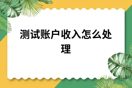 测试账户收入怎么处理 测试账户收入怎么处理