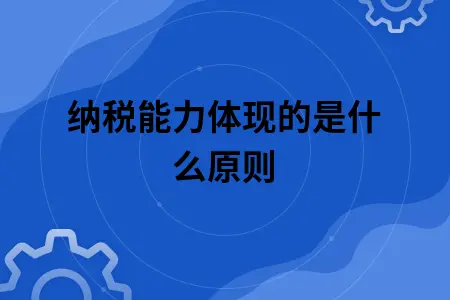 纳税能力体现的是什么原则 纳税能力体现的是什么原则