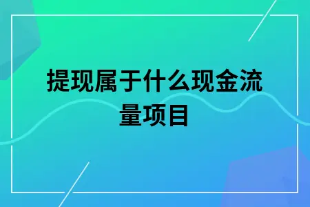 提现属于什么现金流量项目