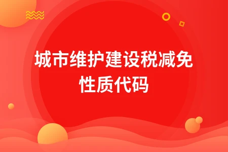 城市维护建设税减免性质代码详解及填写指南