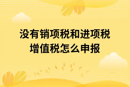 没有销项税和进项税增值税怎么申报 没有销项税和进项税增值税怎么申报