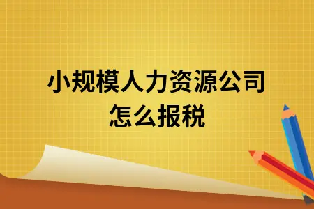 小规模人力资源公司怎么报税