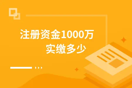 注册资金1000万实缴多少