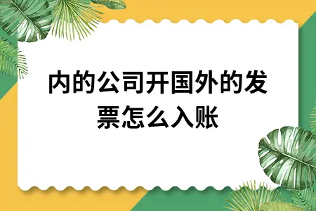 国内的公司开国外的发票怎么入账