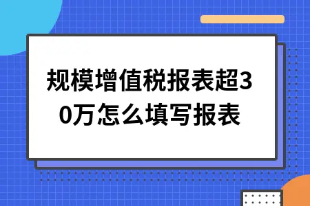 小规模纳税人增值税申报表填写指南：超30万销售额处理方法