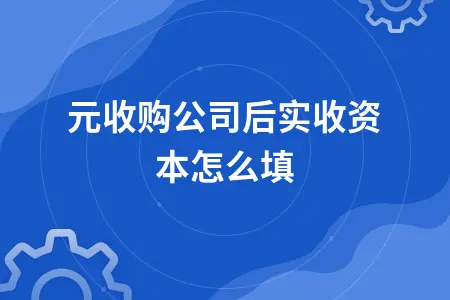 0元收购公司后实收资本如何填写及账务处理方法