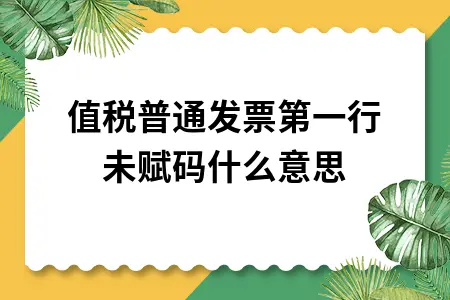 增值税普通发票未赋码原因及税率详解