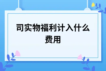 公司实物福利计入什么费用 公司实物福利计入什么费用