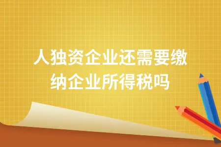 个人独资企业无需缴纳企业所得税只需缴纳个人所得税